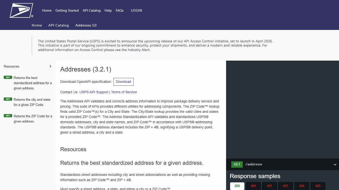 Addresses 3.0 | devportal